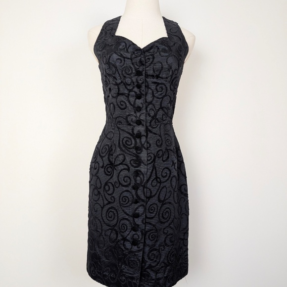Le Chateau Black Mini Dress Size XS Vintage Sleeveless - Picture 10 of 11